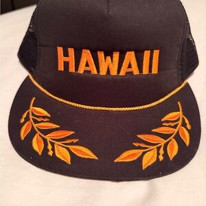 Hawaii Black and Dark Orange Trucker Hat